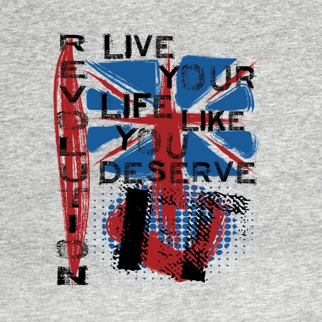 Revolution Union Jack Trash Polka Art T-shirt by The Dude